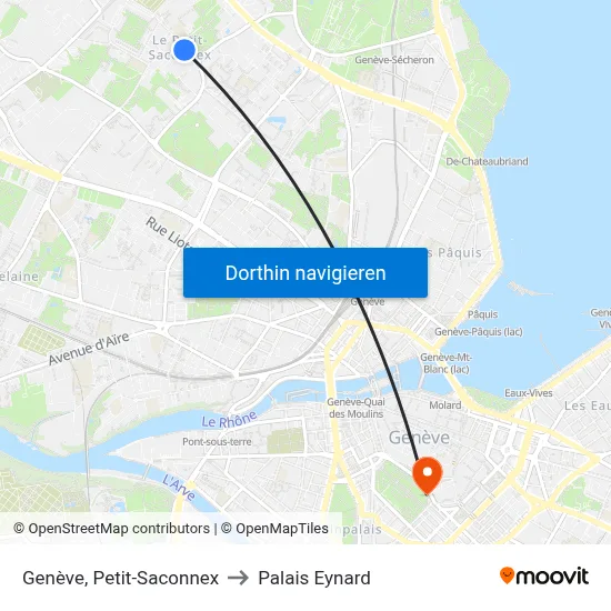 Genève, Petit-Saconnex to Palais Eynard map