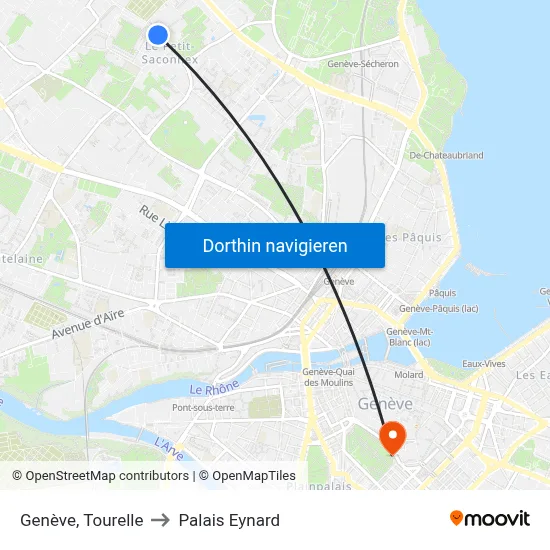 Genève, Tourelle to Palais Eynard map
