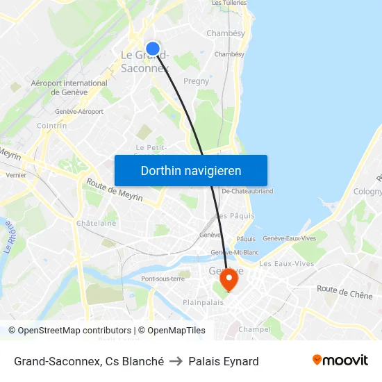 Grand-Saconnex, Cs Blanché to Palais Eynard map