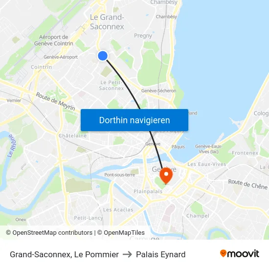 Grand-Saconnex, Le Pommier to Palais Eynard map