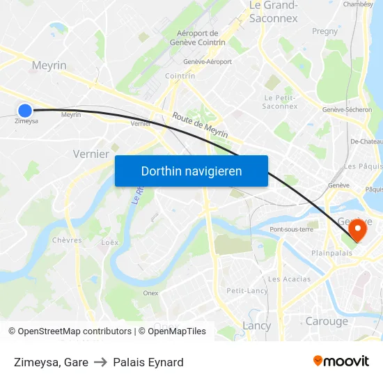 Zimeysa, Gare to Palais Eynard map