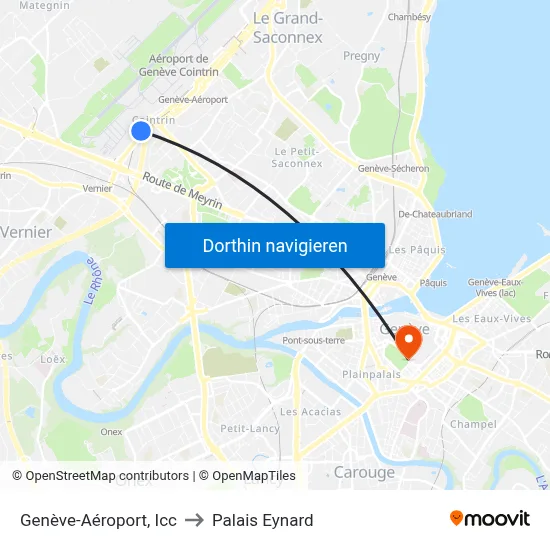 Genève-Aéroport, Icc to Palais Eynard map
