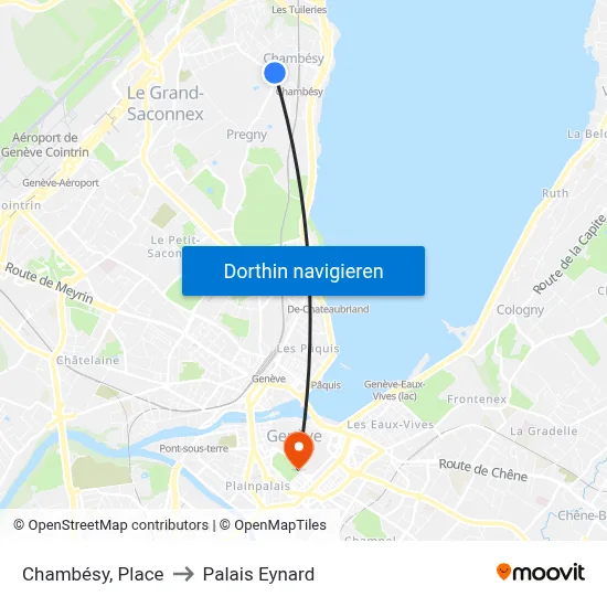 Chambésy, Place to Palais Eynard map