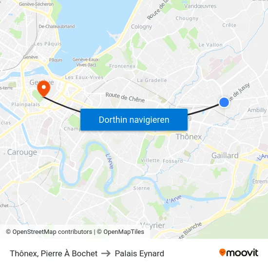 Thônex, Pierre À Bochet to Palais Eynard map