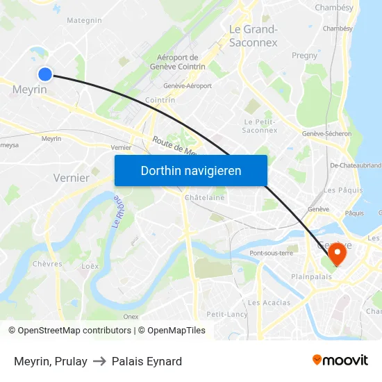 Meyrin, Prulay to Palais Eynard map