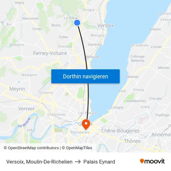 Versoix, Moulin-De-Richelien to Palais Eynard map