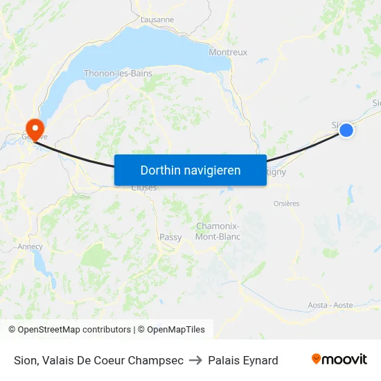 Sion, Valais De Coeur Champsec to Palais Eynard map