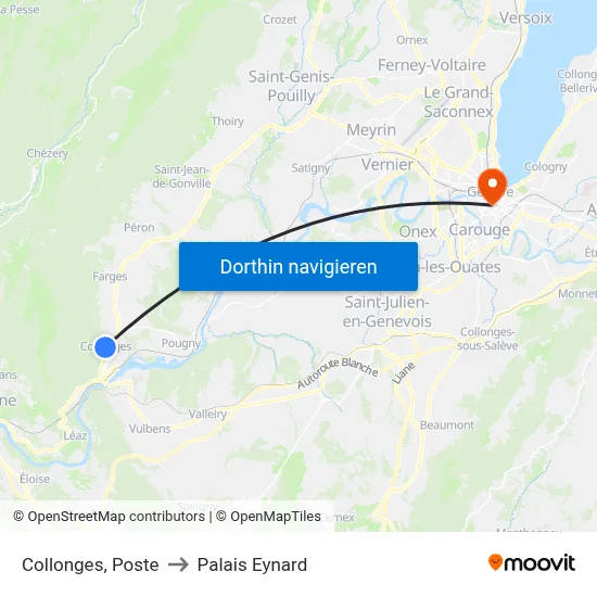 Collonges, Poste to Palais Eynard map