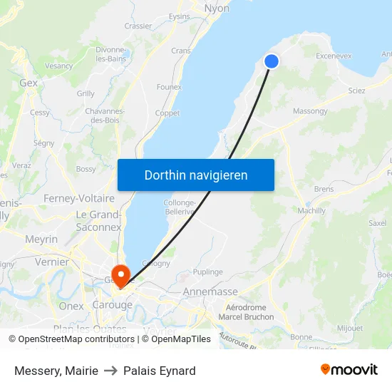 Messery, Mairie to Palais Eynard map
