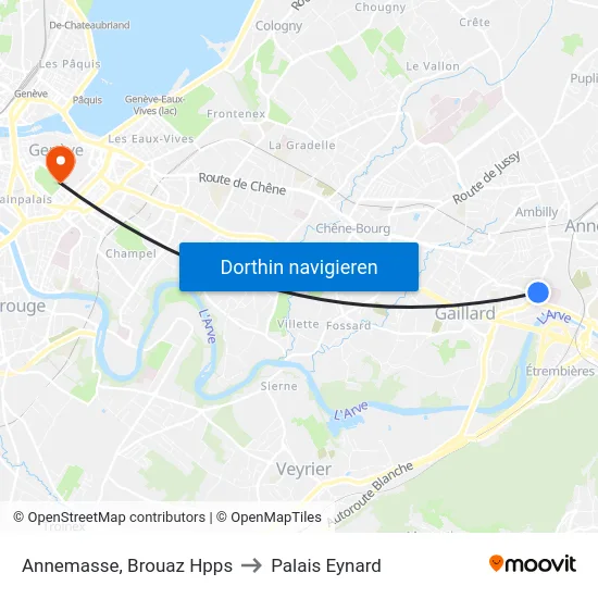 Annemasse, Brouaz Hpps to Palais Eynard map