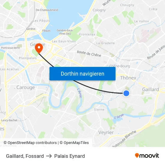 Gaillard, Fossard to Palais Eynard map