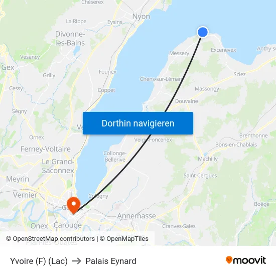 Yvoire (F) (Lac) to Palais Eynard map