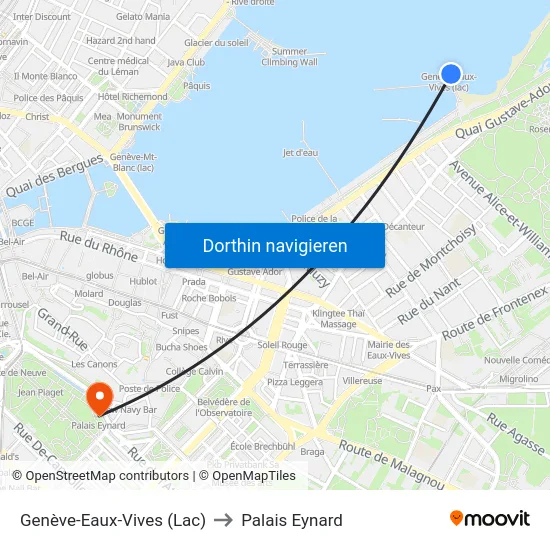 Genève-Eaux-Vives (Lac) to Palais Eynard map