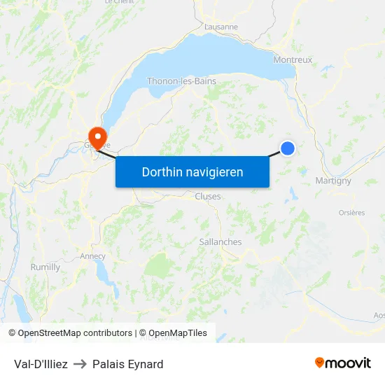 Val-D'Illiez to Palais Eynard map