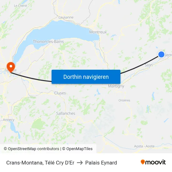 Crans-Montana, Télé Cry D'Er to Palais Eynard map