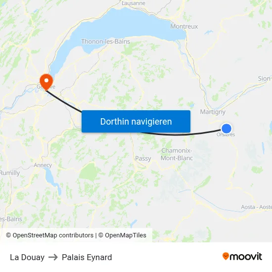 La Douay to Palais Eynard map