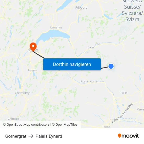 Gornergrat to Palais Eynard map