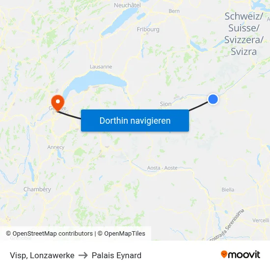 Visp, Lonzawerke to Palais Eynard map