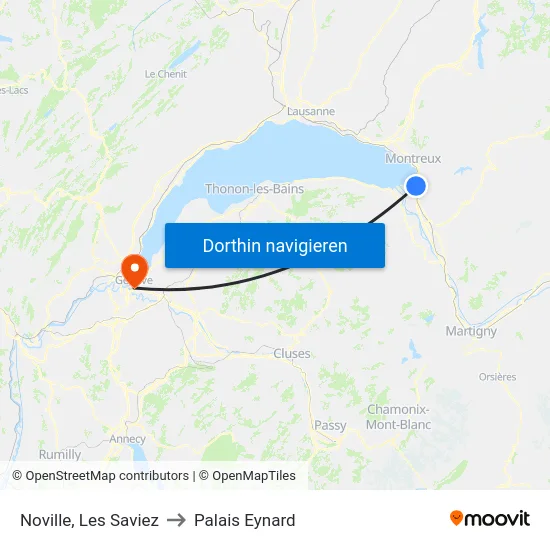 Noville, Les Saviez to Palais Eynard map