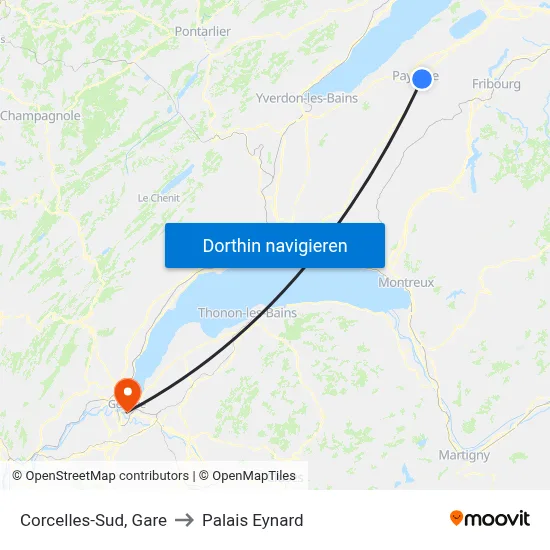 Corcelles-Sud, Gare to Palais Eynard map