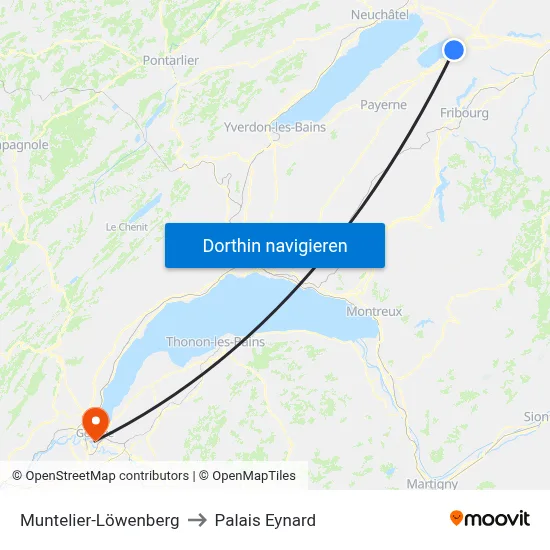 Muntelier-Löwenberg to Palais Eynard map