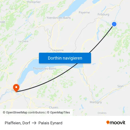 Plaffeien, Dorf to Palais Eynard map