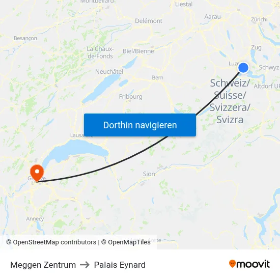 Meggen Zentrum to Palais Eynard map
