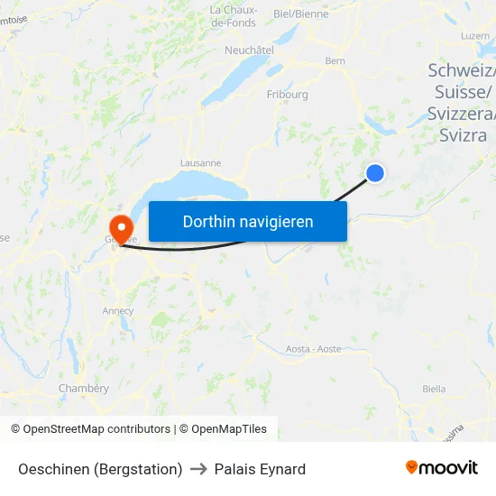 Oeschinen (Bergstation) to Palais Eynard map