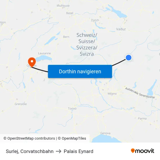 Surlej, Corvatschbahn to Palais Eynard map