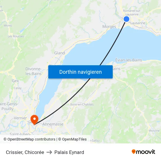 Crissier, Chicorée to Palais Eynard map