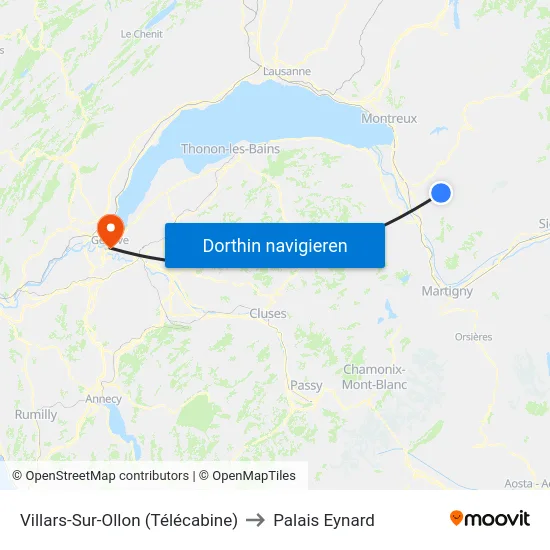 Villars-Sur-Ollon (Télécabine) to Palais Eynard map