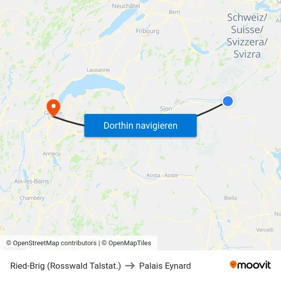 Ried-Brig (Rosswald Talstat.) to Palais Eynard map