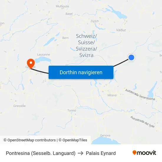 Pontresina (Sesselb. Languard) to Palais Eynard map