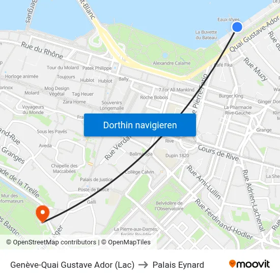 Genève-Quai Gustave Ador (Lac) to Palais Eynard map