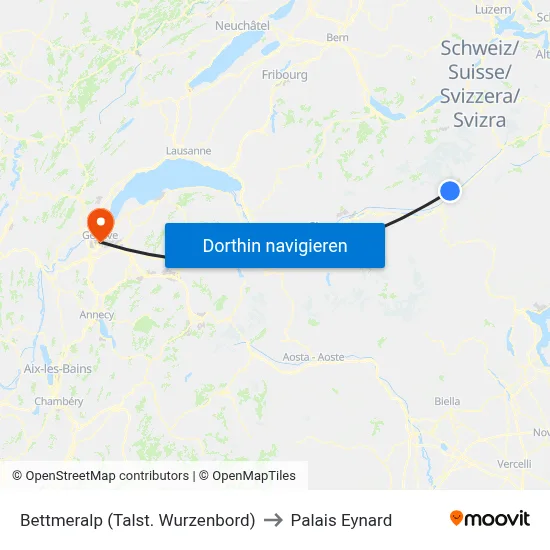 Bettmeralp (Talst. Wurzenbord) to Palais Eynard map