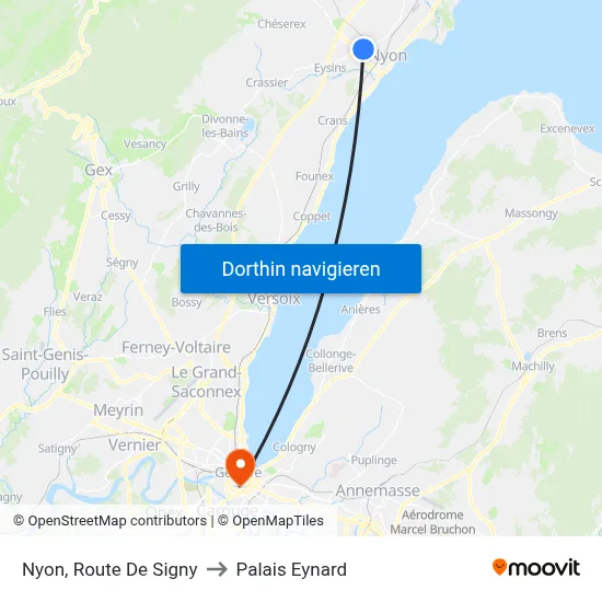Nyon, Route De Signy to Palais Eynard map