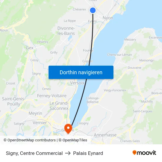 Signy, Centre Commercial to Palais Eynard map
