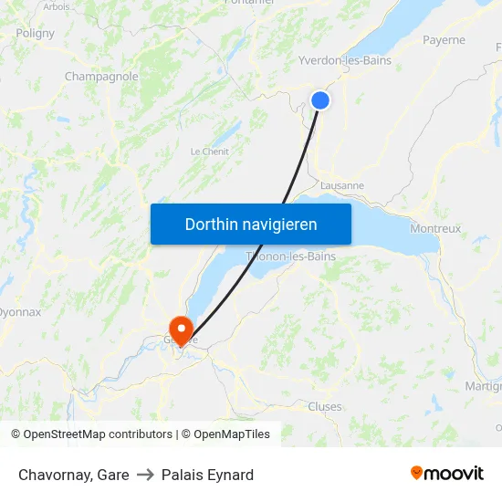 Chavornay, Gare to Palais Eynard map