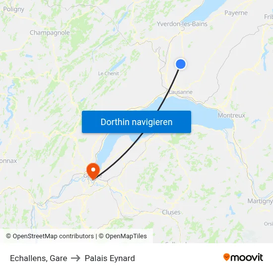 Echallens, Gare to Palais Eynard map