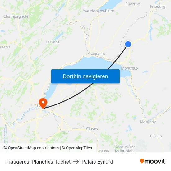 Fiaugères, Planches-Tuchet to Palais Eynard map