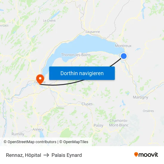 Rennaz, Hôpital to Palais Eynard map