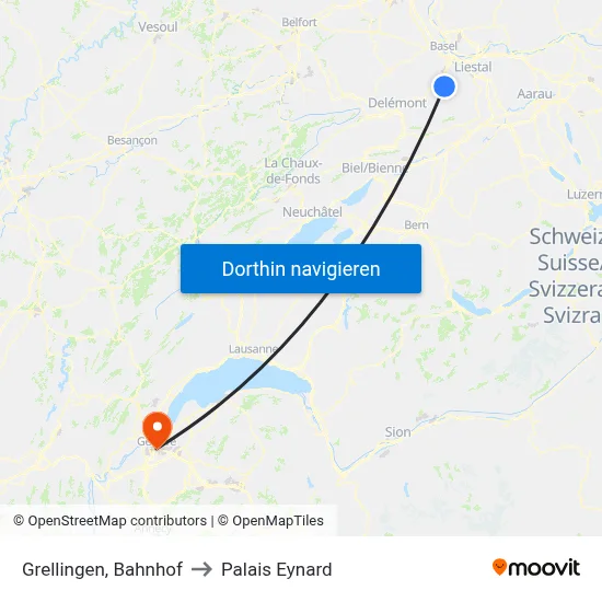 Grellingen, Bahnhof to Palais Eynard map
