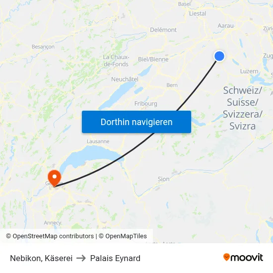 Nebikon, Käserei to Palais Eynard map