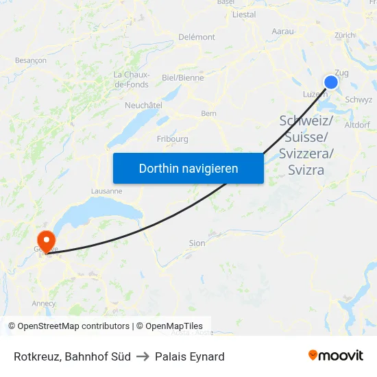 Rotkreuz, Bahnhof Süd to Palais Eynard map