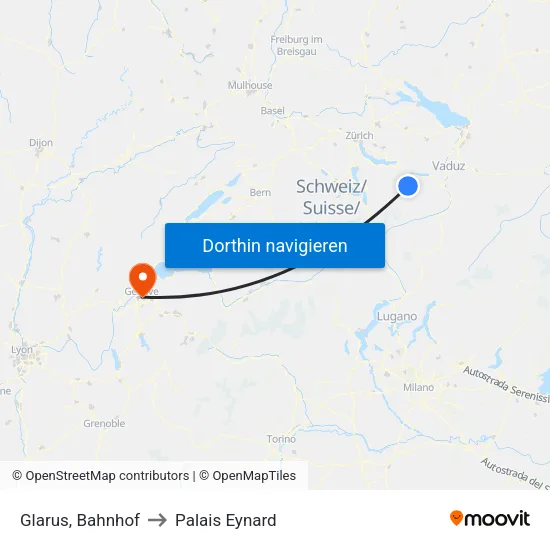 Glarus, Bahnhof to Palais Eynard map