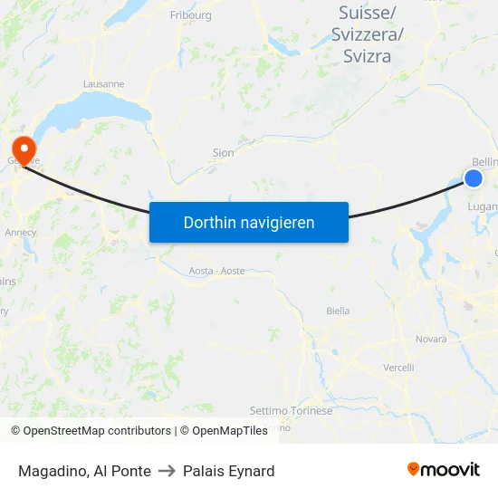 Magadino, Al Ponte to Palais Eynard map