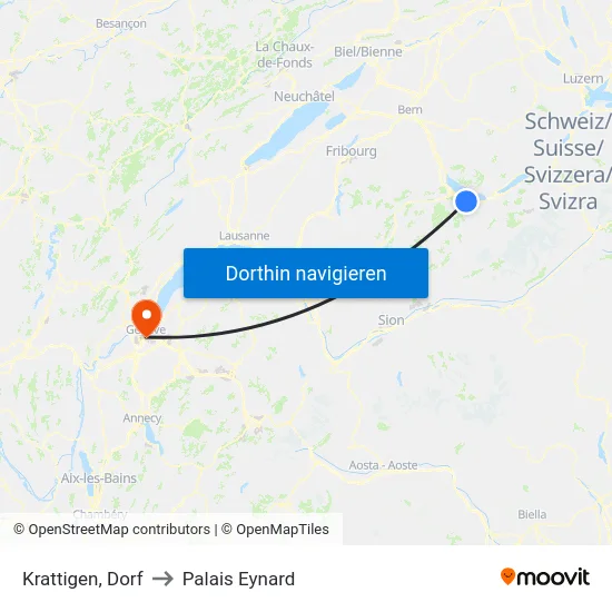 Krattigen, Dorf to Palais Eynard map