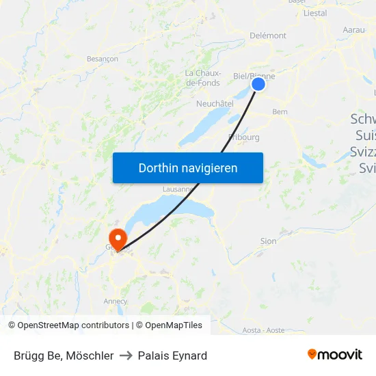 Brügg Be, Möschler to Palais Eynard map