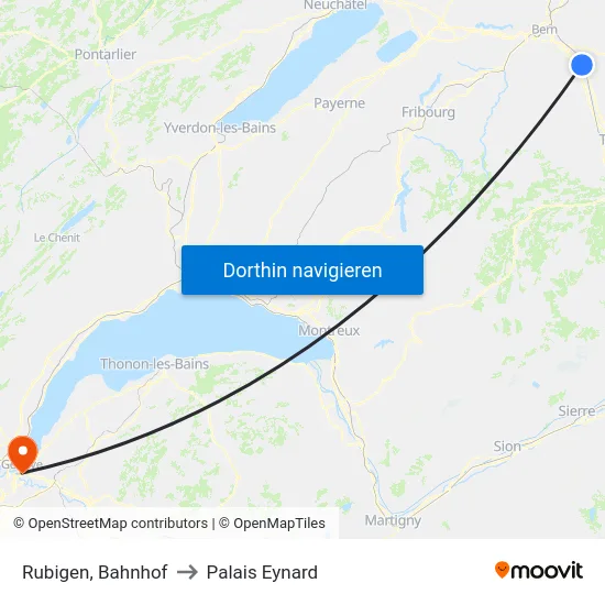 Rubigen, Bahnhof to Palais Eynard map