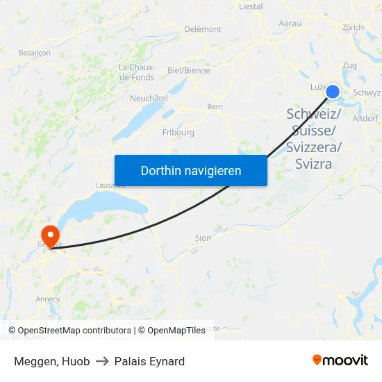 Meggen, Huob to Palais Eynard map